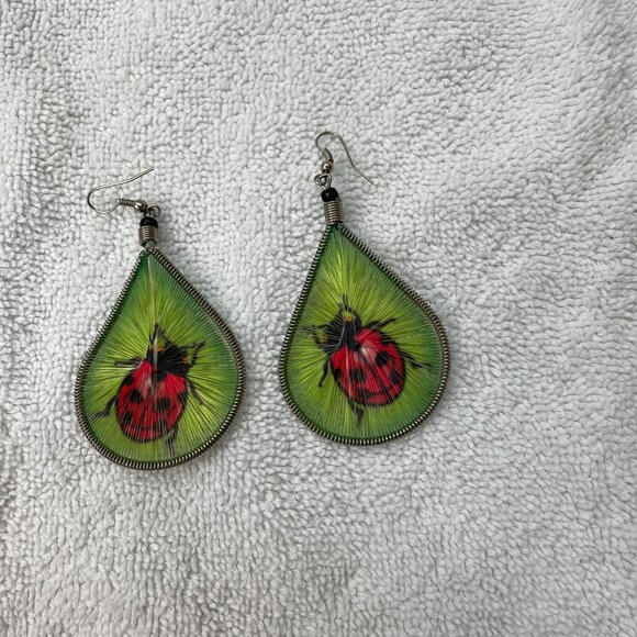 Unique Ladybug Earrings - Picture 3 of 3